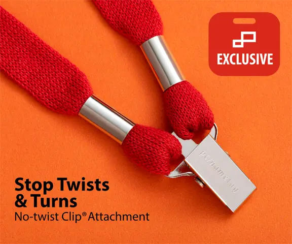pcnametag exclusive no flip lanyard attachment keeps name badges facing forward