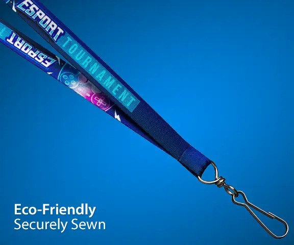 Custom lanyard made from recycled plastic bottles