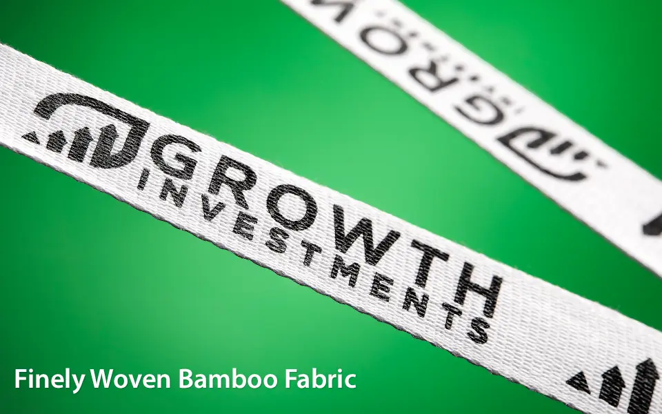 Compostable lanyard made from bamboo fabric can be customized with your logo