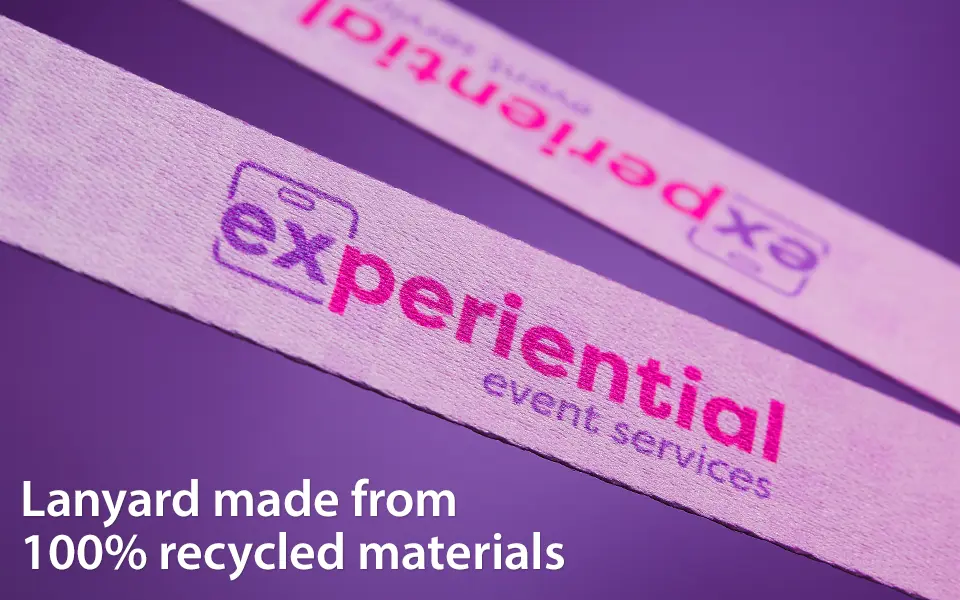Eco friendly custom lanyard made from 100% recycled materials
