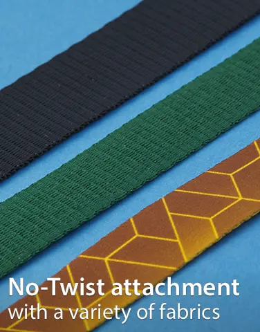 Pillar lanyards are available in a variety of fabrics for customization