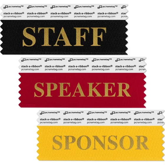 conference attendee badge ribbons for name tags