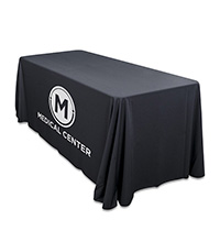 custom table covers and logo tablecloths for trade shows, events, conventions