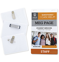 shop all plastic and vinyl name badge holders for events