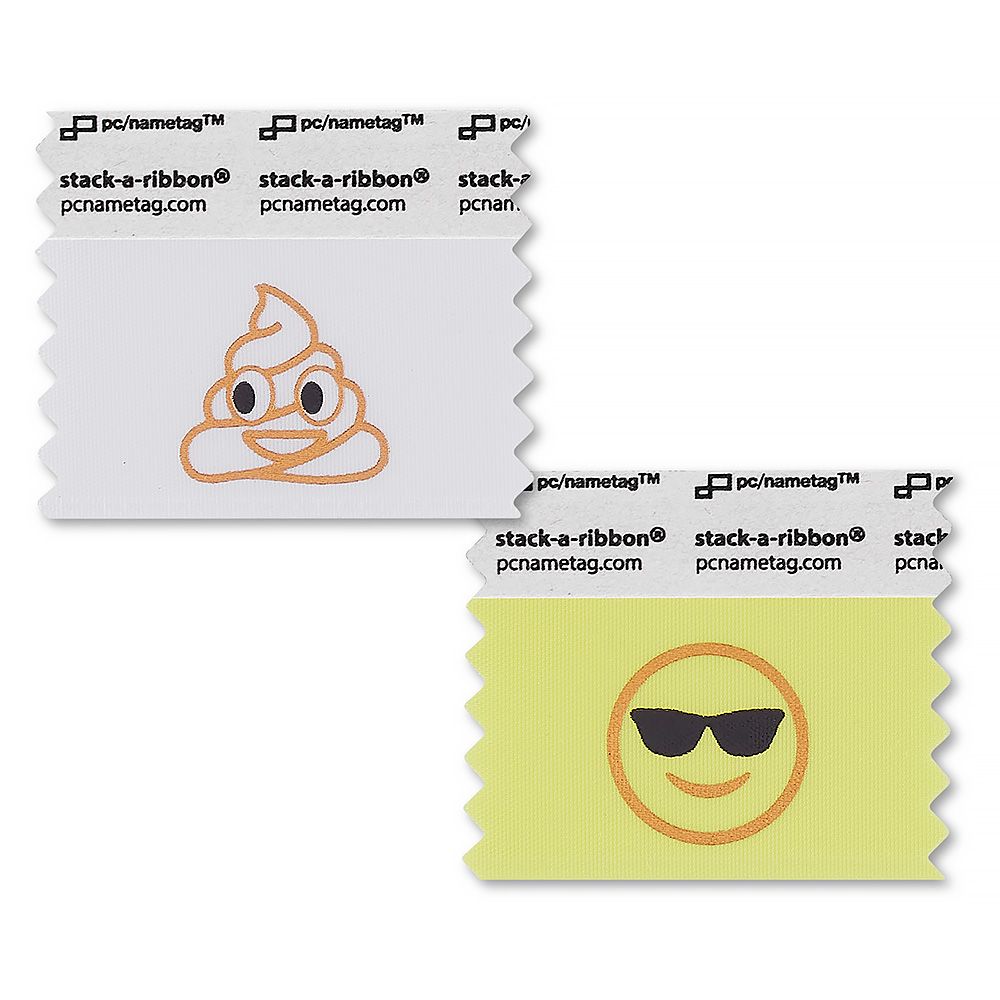 customizable emoji badge ribbons