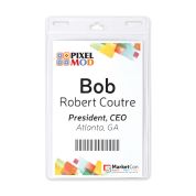 3-5/8" x 5-1/2" Vertical EZ Stuff® Vinyl Name Tag Holder, Double Slotted
