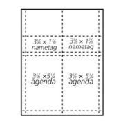 3-5/8" x 5-1/4" Name Tag/Agenda Paper Name Tag Insert, Blank, Pack of 500 Inserts