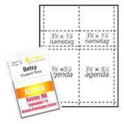 3-5/8" x 5-1/4" Name Tag/Agenda Paper Name Tag Insert, Imprinted, Pack of 50 Inserts