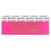 4" x 1-5/8" FIRST TIME ATTENDEE stack-a-ribbon ®, Neon Cerise
