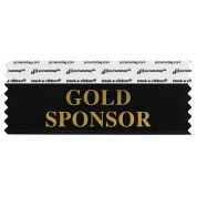 4" x 1-5/8" GOLD SPONSOR stack-a-ribbon ®, Black