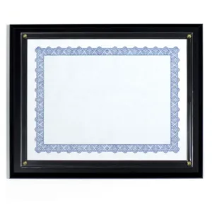 slip in award certificate frame in black