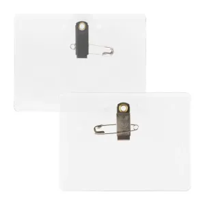 clear 4 x 3 name tag holder with clip and pin