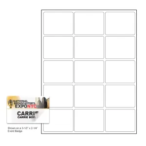 2" x 2-5/8" clear adhesive labels for use with an inkjet printer