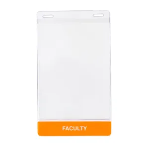 customized 4.25" x 6" Name Badge Holder with color bar at bottom