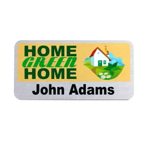 3" x 1.5" full color metal employee name tags pre-printed with your company information
