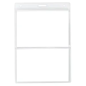 Two pocket badge holder can hold both a 4-1/4x6 event agenda and 4x3 Name Tag
