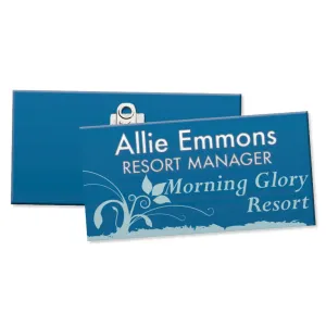 custom size staff name tags pre-printed with your company information