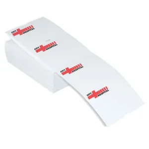 Customized 4x3 Single-sided event badge with white borders  