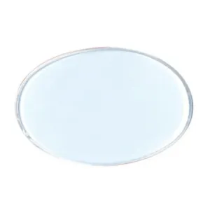 Reusable white oval metal employee name tag