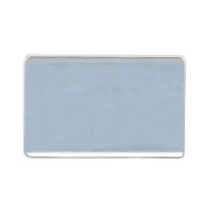 Reusable 3-3/8" x 2-1/8" silver metal employee name tag