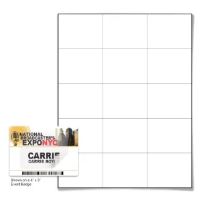 2-1/4" x 2-13/16" clear adhesive labels for use with an inkjet printer