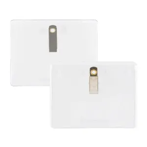 easy to fill 4"x3" name tag holders with clip are reusable