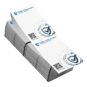 Each 4”x6” full-color name badge contains a Monza R6 RFID chip. Single-sided 4"x6" RFID name tags can fit in badge holders 