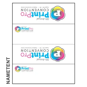 8.5inch x 2.75inch Paper Name Tents Pre-printed with full color designs