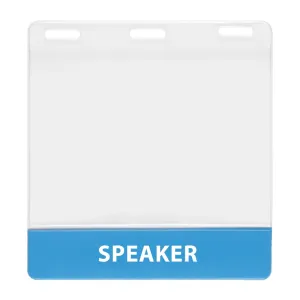 4" x 3" color coded badge holders for events

