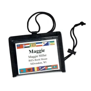 budget neck wallet holds a 4"x3" name tag