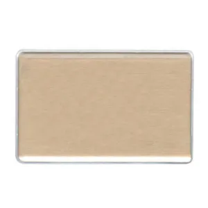 Reusable 3-3/8" x 2-1/8" gold metal employee name tag