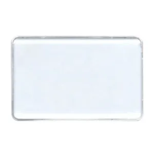 Reusable 3-3/8" x 2-1/8" white metal employee name tag
