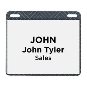 4.25 inch x 3.67 inch event badge with pocket for a name tag