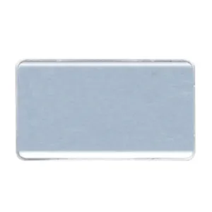 Reusable 2-3/4" x 1-1/2" silver metal employee name tag