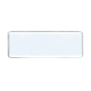 Reusable 3" x 1" white metal employee name tag