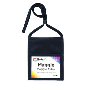 fabric neck wallet holds a 4"x3" name tag