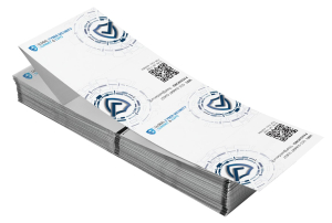 Each 4”x3” full-color name badge contains a Monza R6 RFID chip. Double-sided 4"x3" RFID name tags can fit in badge holders 