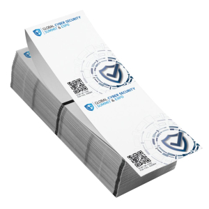 Each 4”x6” full-color name badge contains a Monza R6 RFID chip. Single-sided 4"x6" RFID name tags can fit in badge holders 
