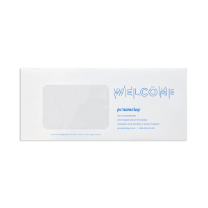 custom registration envelope with printer-friendly material