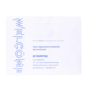 13" x 10" custom envelope has printer-friendly Digiclear material