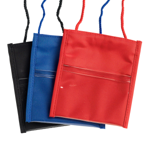 bulk neck wallets in several colors for small budget events