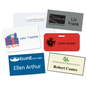 custom size new employee name tags pre-printed with your company information