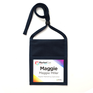 fabric neck wallet holds a 4"x3" name tag
