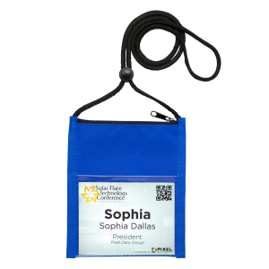 adjustable neck wallet can hold a 4"x3" name tag