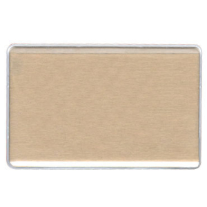 Reusable 3-3/8" x 2-1/8" gold metal employee name tag