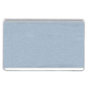 Reusable 3-3/8" x 2-1/8" silver metal employee name tag