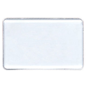 Reusable 3-3/8" x 2-1/8" white metal employee name tag