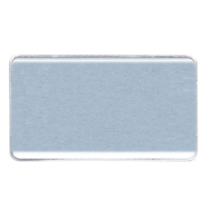 Reusable 2-3/4" x 1-1/2" silver metal employee name tag
