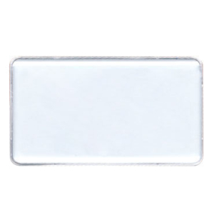 Reusable 2-3/4" x 1-1/2" white metal employee name tag