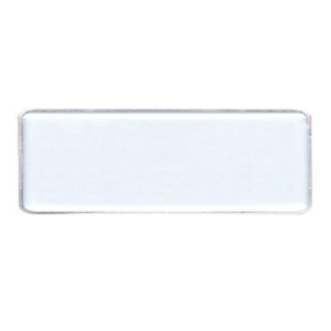 Reusable 3" x 1" white metal employee name tag
